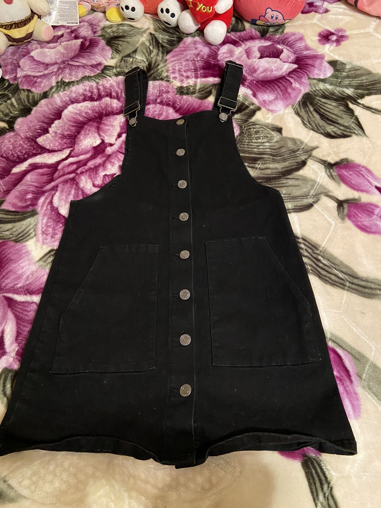 Black Overalls Dress