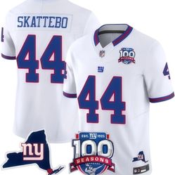 New York Giants #44 SKATTEBO White 100 Seasons  jerseys