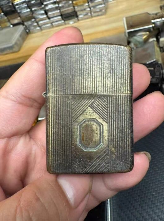 1996 E-Month Zippo  Japanese Smoked Copper Flat Bottom Machine (no inner liner)
 