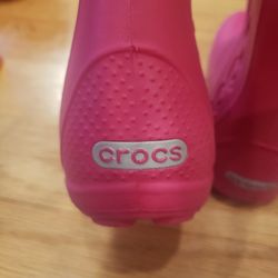 Crocs Rain Boots In Pink Size 7 Kids