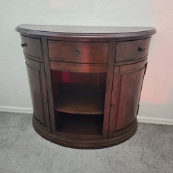 Solid Wood Demilune / Half-Moon Console Cabinet – Entryway Table