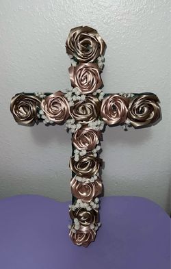 Ribbon Rose Cross
