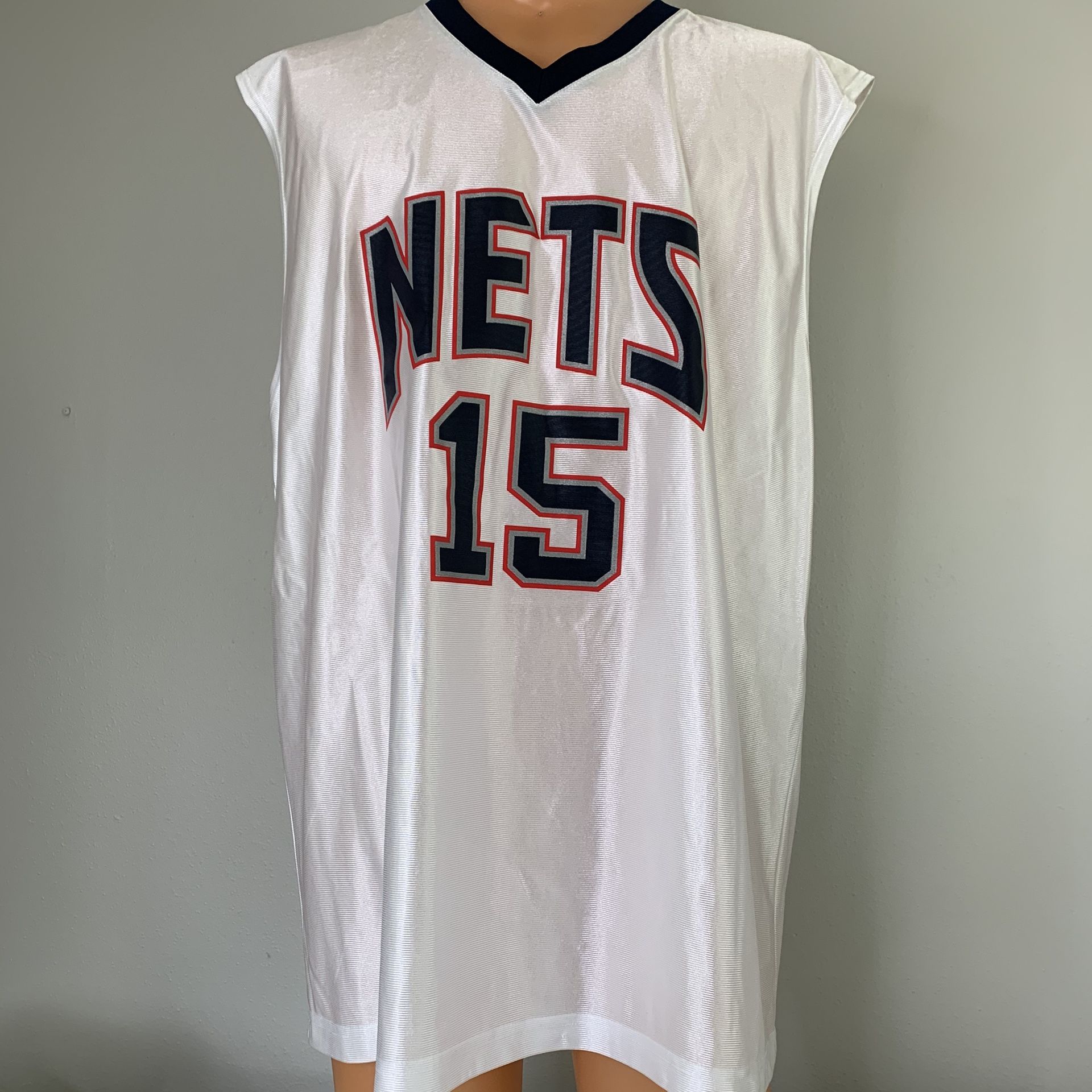 NBA Mens New Jersey Nets Vince Carter White Jersey Screen Print NWT Size XL