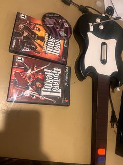 PS2 Guitar Hero guitar and games