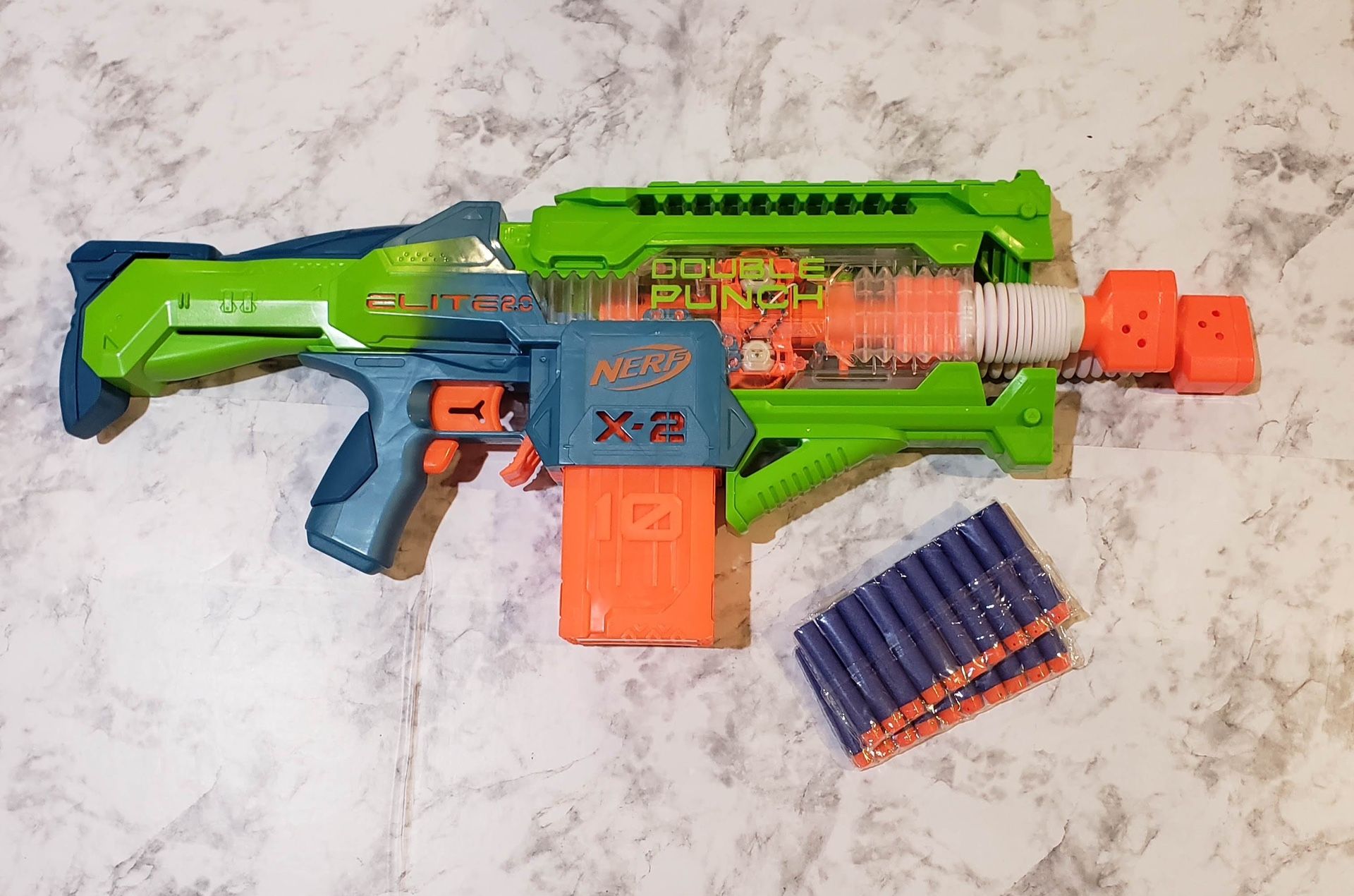 Nerf Elite 2.0 Double Punch Motorized Blaster Rapid Double Barrel