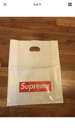 21 Supreme bags, GOOD FOR RESELL, NYC Plastic Tote Red Box Logo