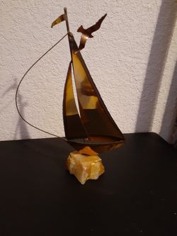 mark Jason brass sailboat stone base