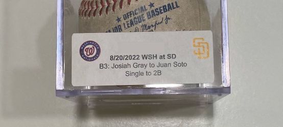 MLB Auth Juan Soto Game-Used Baseball 8/20/2022 • Debut Season w/ San Diego Padres
