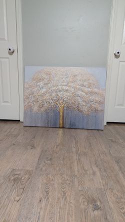 Gold Tree Canvas Wall Art