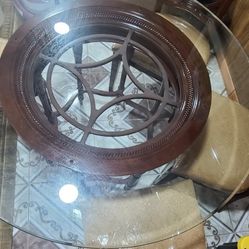 Tempered Round Glass Table With 4 Chairs