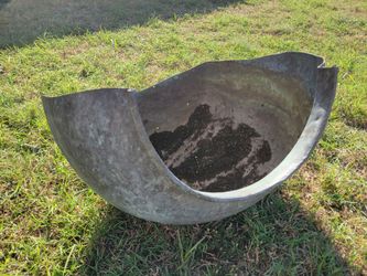Large metal open vase planter