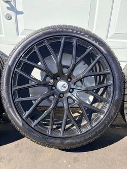 20” Authentic Staggered Asanti black label rims and tires 5 x 112