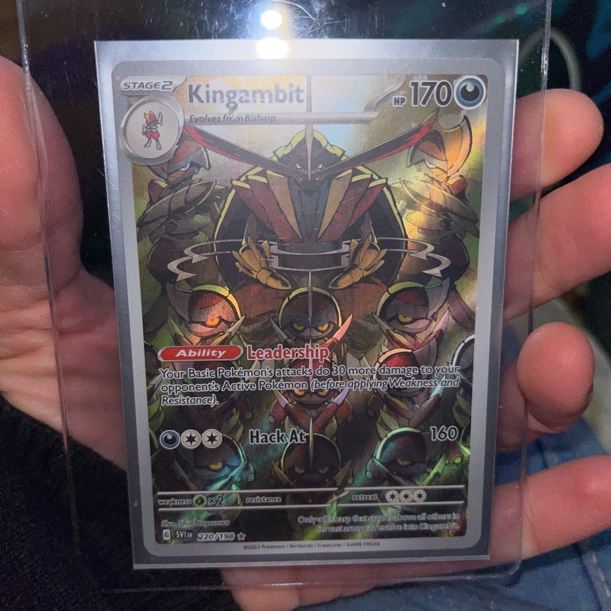 kingambit pokemon card 130 Near Mint you can add the Big Blade Pokémon to your team as an illustration rare Kingambit 150 - SV03 Obsidian