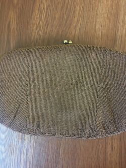 Silk beaded vintage clutch