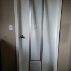 ALUMINUM & WHITE PATIO DOGGIE DOOR