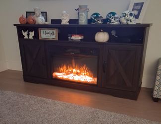 Electric fireplace TV stand.