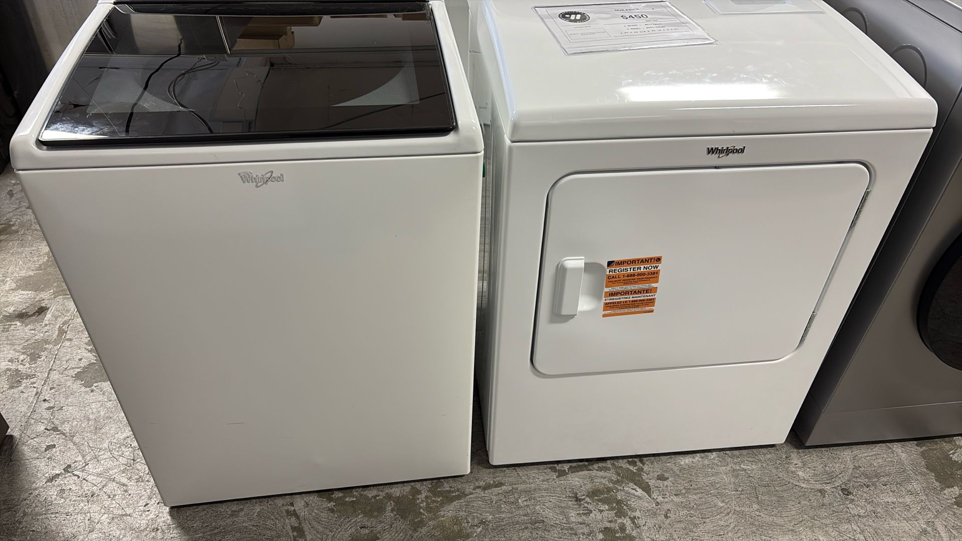 Whirlpool Topload Washer Electric Dryer Set