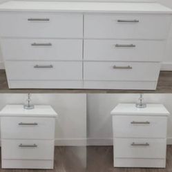 Dresser And Two Nightstands ⚪️ Cómoda Y Dos Mesitas 