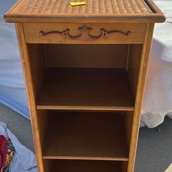 Rattan/wood shelving