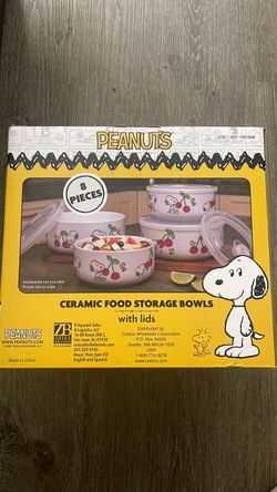 Peanuts 8 pice ceramic food storage bowls
