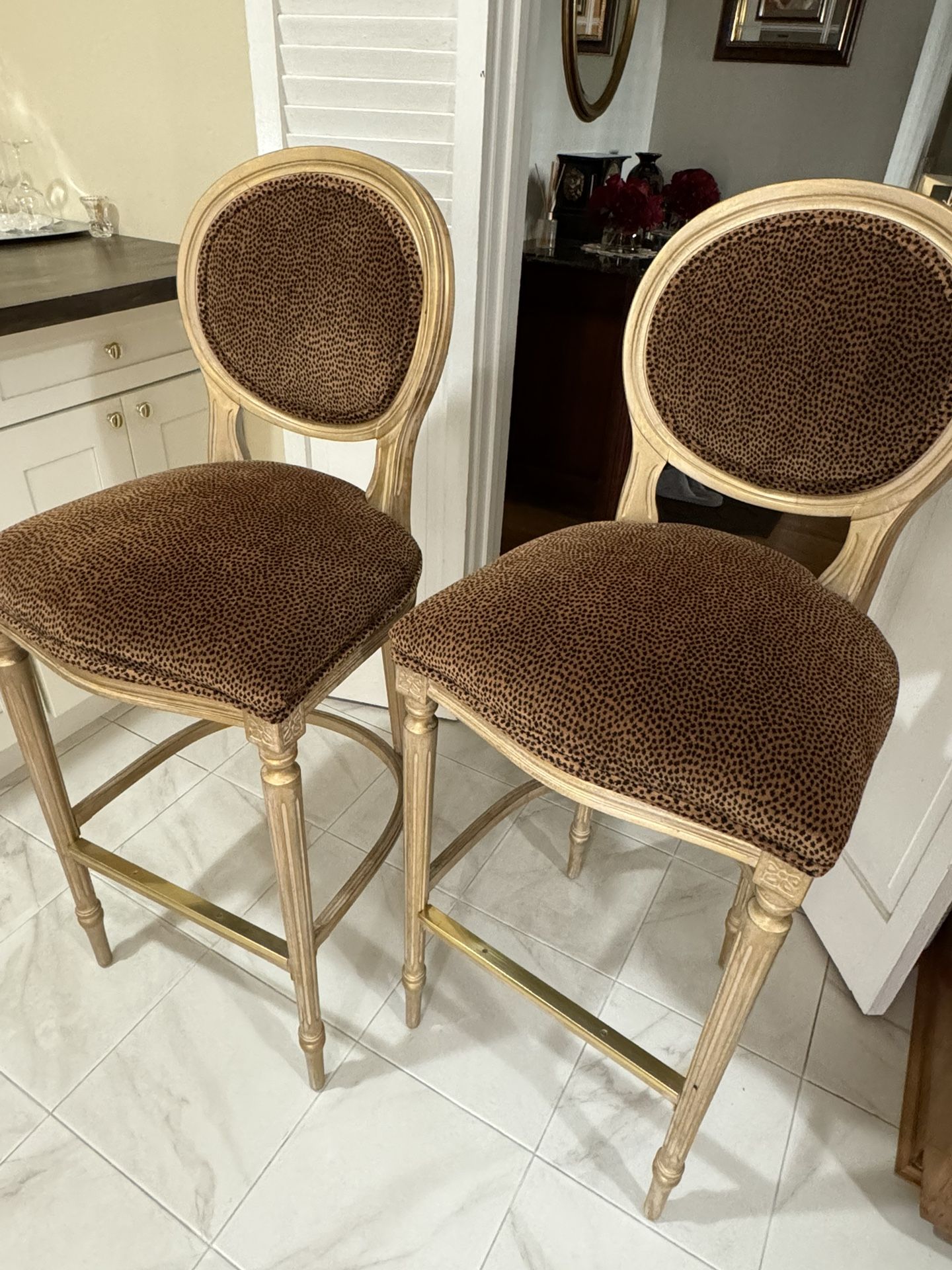 30” Louis XVI Barstool Chair Harris Marcus Furniture Frame Made Italy Finish USA