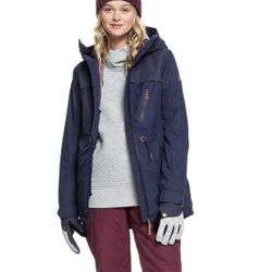 Roxy Women's Stated Navy Blue Snowboard Jacket Size Small