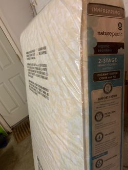 New Naturepedic Lightweight Organic Cotton Classic 2-Stage Crib Mattress