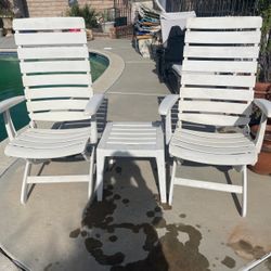 White Patio Chairs Set Must Pick Up Tomorrow 