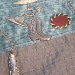 one necklace 2 pins all for 5 dollars   for country'sladys