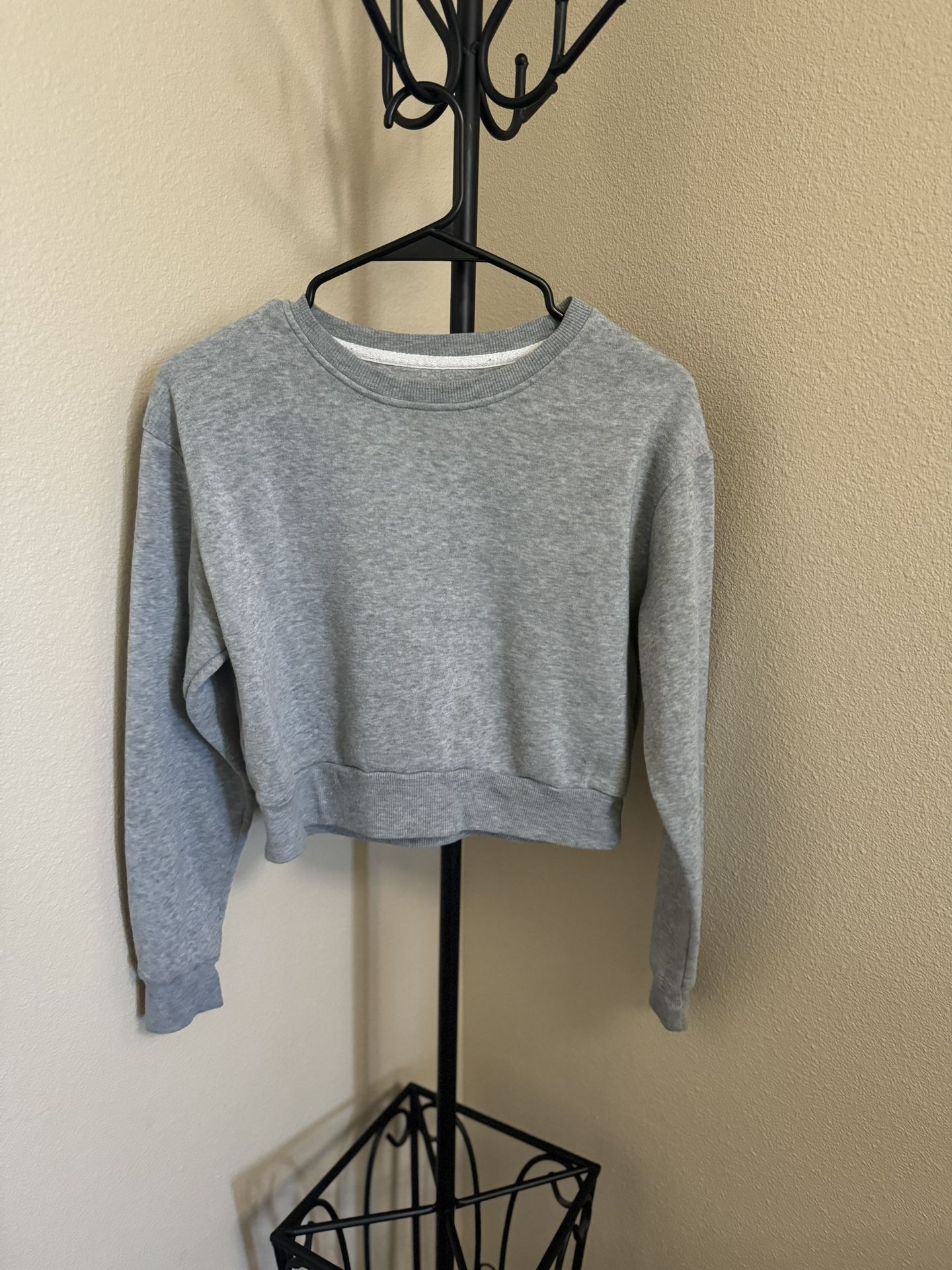 Crop Sweatshirt Basic Gray Woman’s Size Small