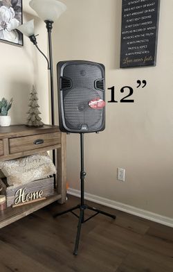 QFX 12” Bluetooth Portable Rechargeable Speaker  With Microphone, Speaker Stand &  LED Party Lights 🔊🎤🎶🎶🎶 