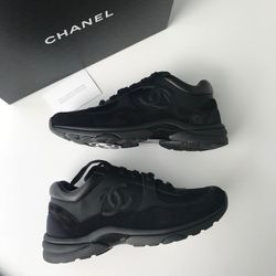 chanel shoes womens sneakers black