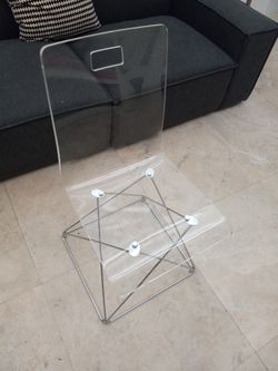 Crate & Barrel Kids Chair Transparent Acrylic Chrome Base