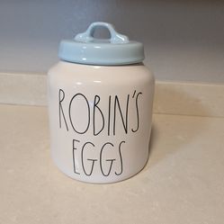 Rae Dunn Robins Eggs ceramic canister/cookie jar