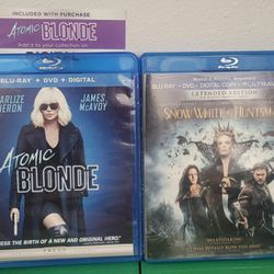 Charlize Theron 2 Blu-ray LOT: Atomic Blonde + Snow White & The Huntsman