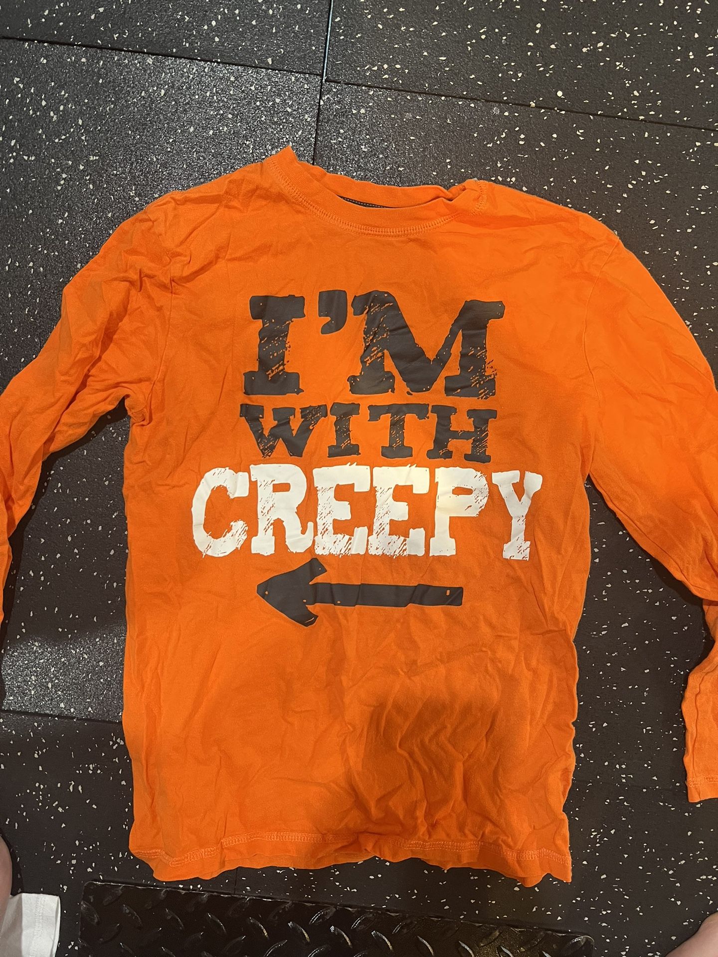 Youth Glow In The Dark "I'm With Creepy" Halloween T-Shirt Size L 12-14