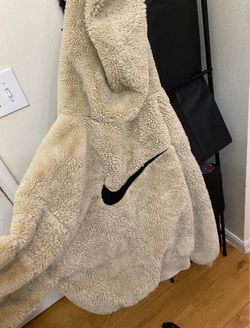 Nike Sherpa Fleece Hoodie Cream/Tan - Excellent Condition