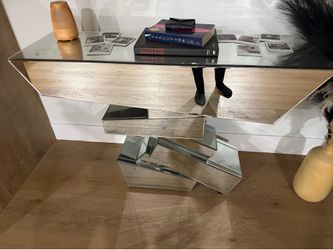 Glass mirror and table for sale