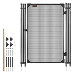 VEVOR Pool Fence Gate, 4 x 2.5 ft Inground Swimming Pool Fences Gate, Outdoor Security Fencing Door Kit with Metal Latch, 352 gsm Teslin PVC Mesh, Rou
