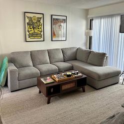 Large Living Spaces Lucy Grey 2pc Sectional w/ Right Chaise