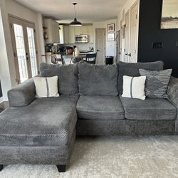 Gray Sofa With Reversible Chaise