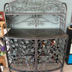 Custom Made Wine Rack & Bar (wrought iron & marble)