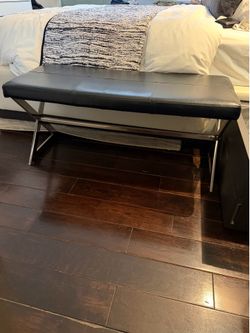 Black Vegan Leather Bench