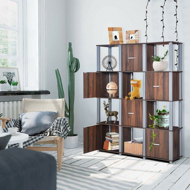4 Tier Bookcase w/ 6 Doors,All Products : American Fashion Style Bags On Sale