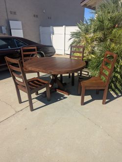 Solid Wood A-American Mahogany Dining Set