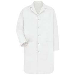 3 - Men's Five Snap Front Lab Coat - White