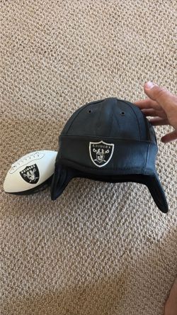 Raiders Leather Helmet & Mini Football