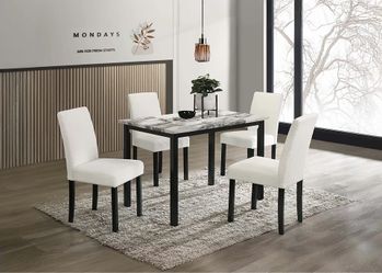 5-Pcs Dining Set Table + 4 Chairs