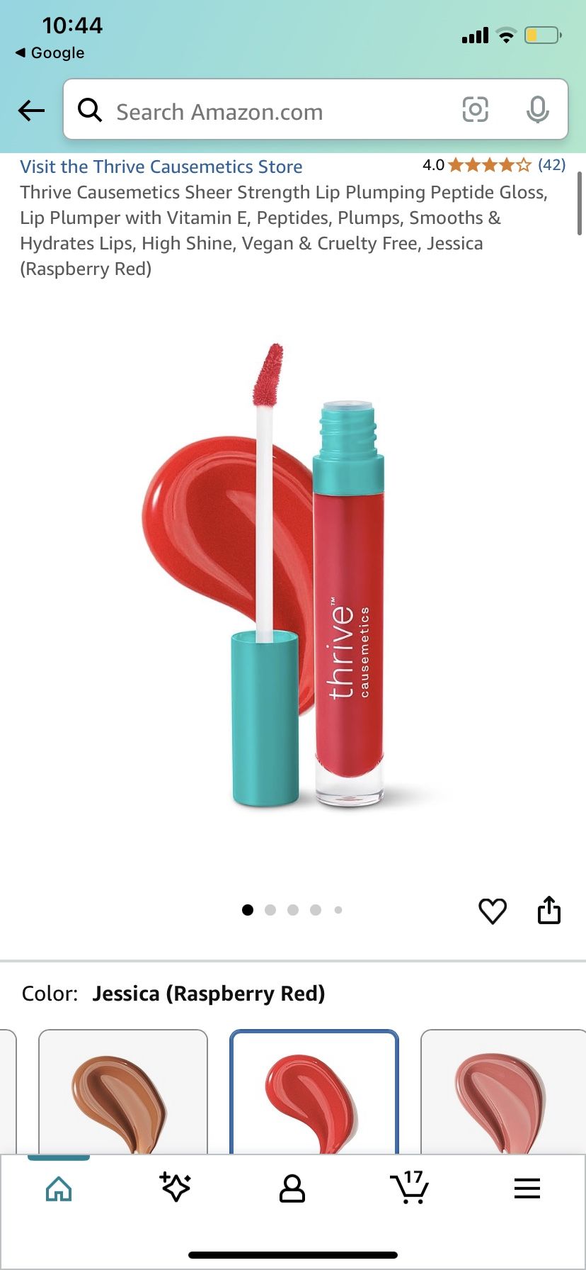 thrive Causematics lip-plumping Peptide Gloss