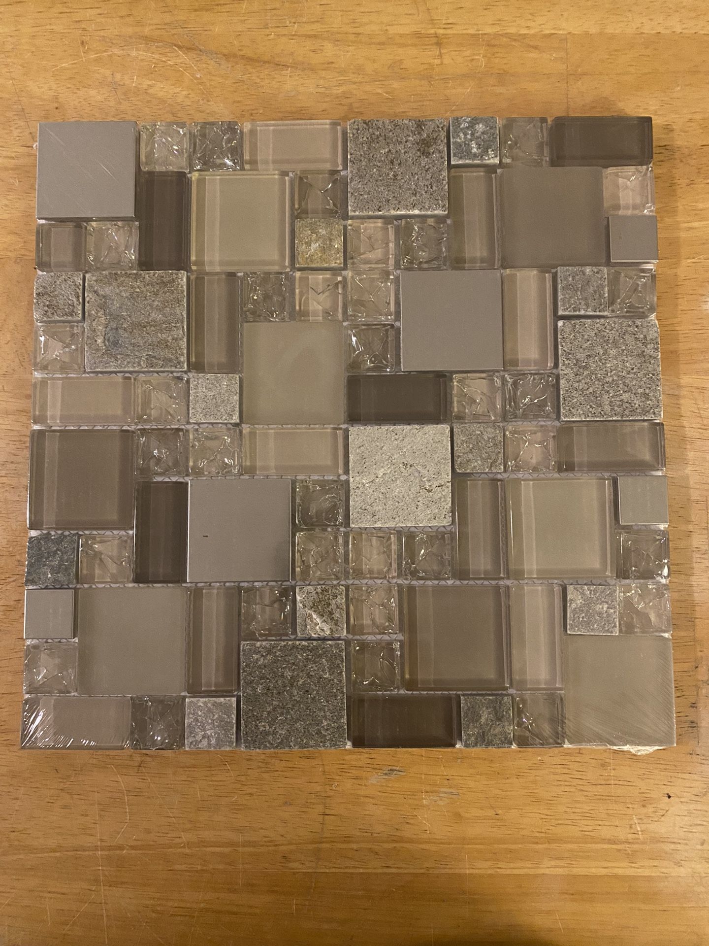Glass, Metal & Natural Stone Blend Mosaic Tile